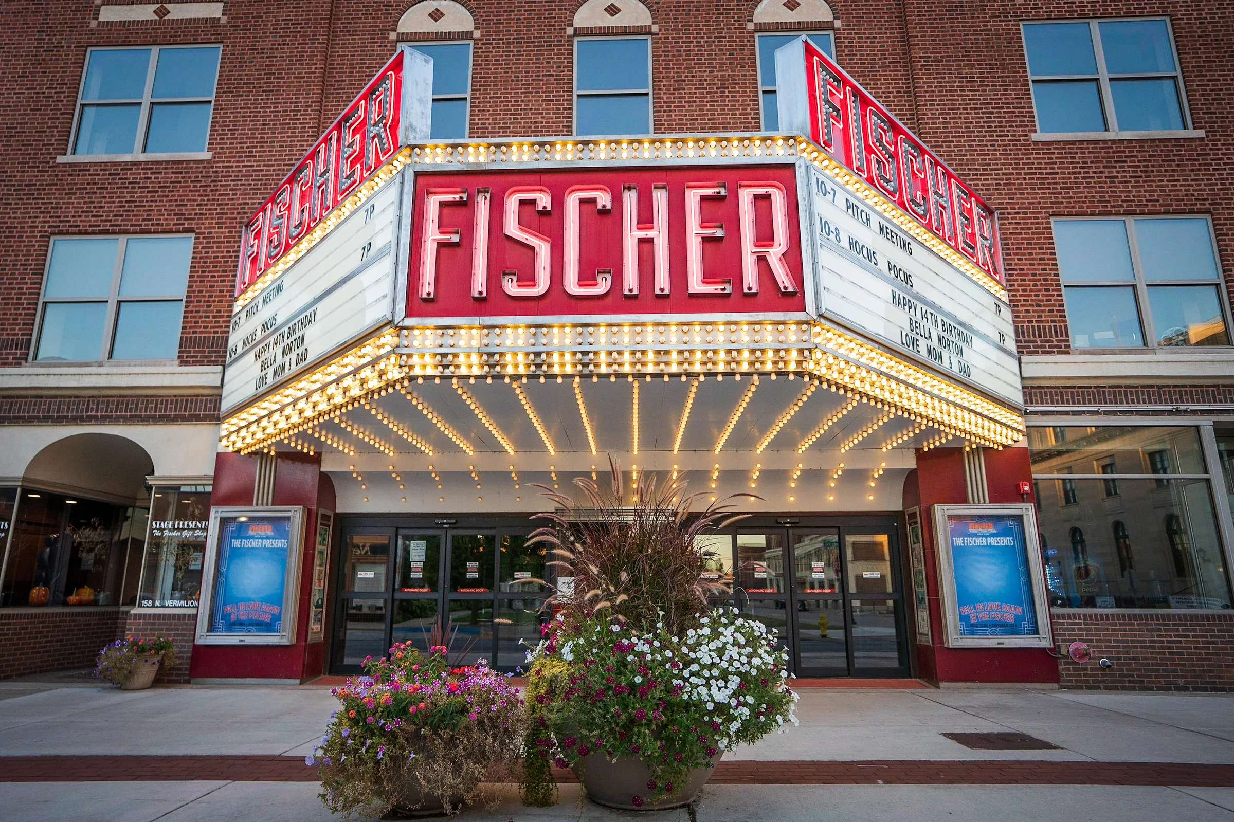 Fischer Theatre marquee, Vermilion Street